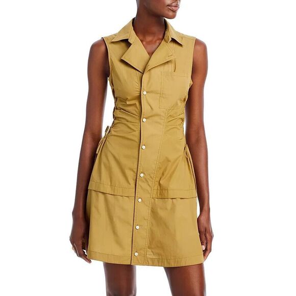 Derek Lam 10 Crosby Women's Sz 2 Amber Green Serena Lace Up Mini Dress - Picture 9 of 13